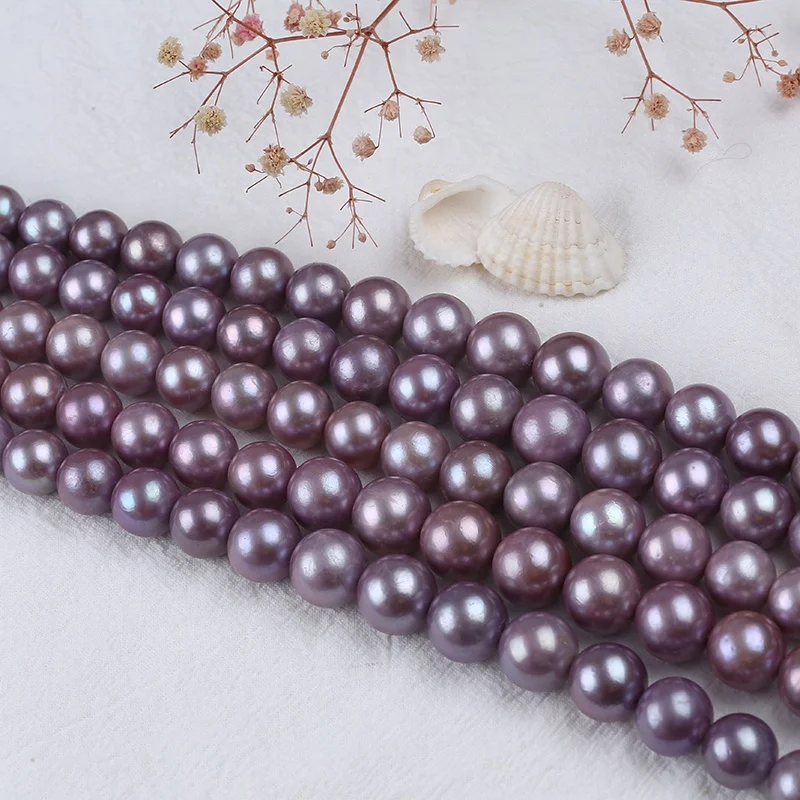 

Wholesale 12-15mm Natural Purple Edison Round Freshwater Pearls Beads Strand For Jewelry Making