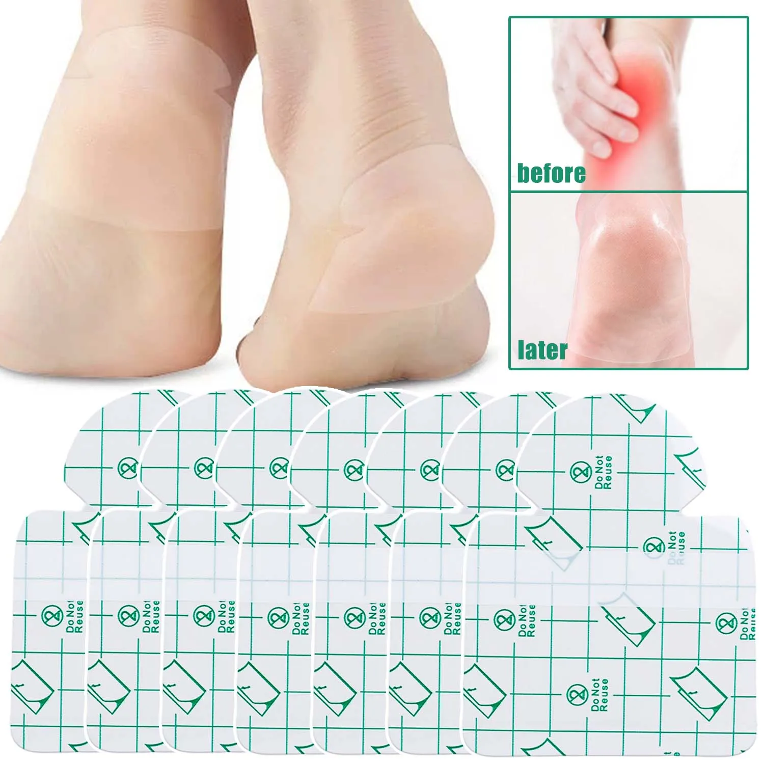 Fersenpolster, rissfester Absatz, Schuhe mit hohen Absätzen, Absätze, verschleißfester Fußpflaster-Schutz, unsichtbares und transparentes Fußpflege-Werkzeug