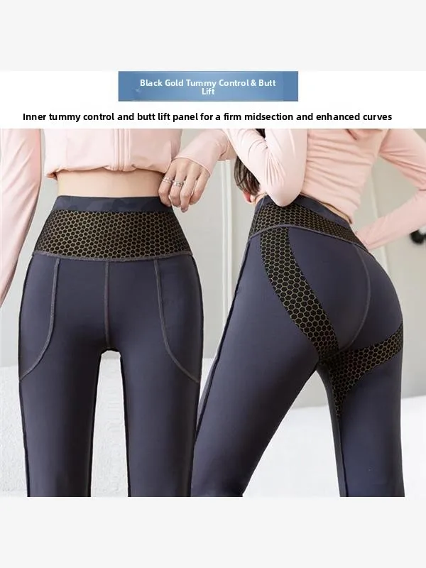 Faionable camuflagem sino bot calças finas duplo ket arca calças de yoga femininas levantamento de bunda calças compridas senhoras premium