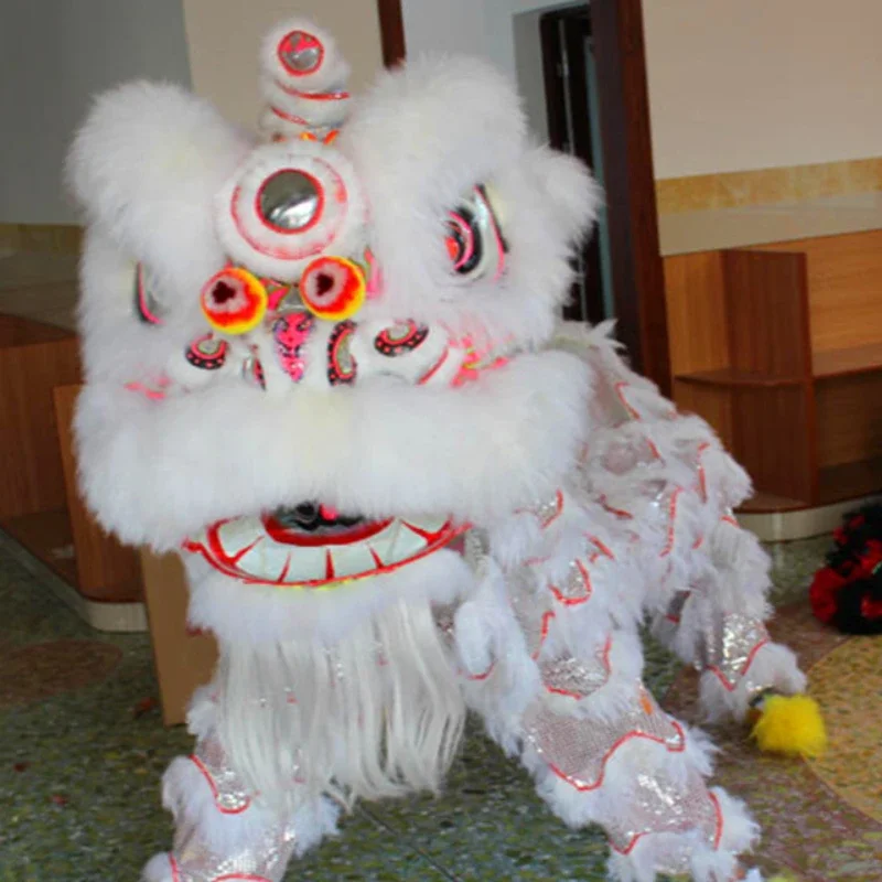 Festival Cosplay Mascot Costume Chinese Folk Art Wool Lion Dance for Two Adults Clothing Chinese New Year Party Game Ad