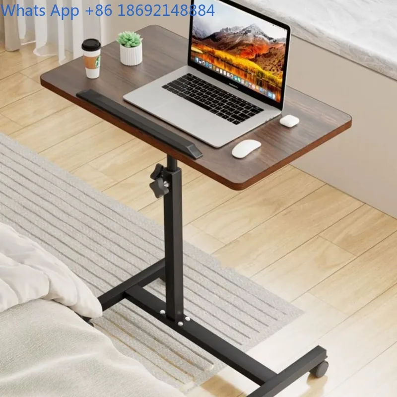 Movable Simple Bedroom Lazy Table Sofa Office Bedroom Bedside Table with Wheels Lift