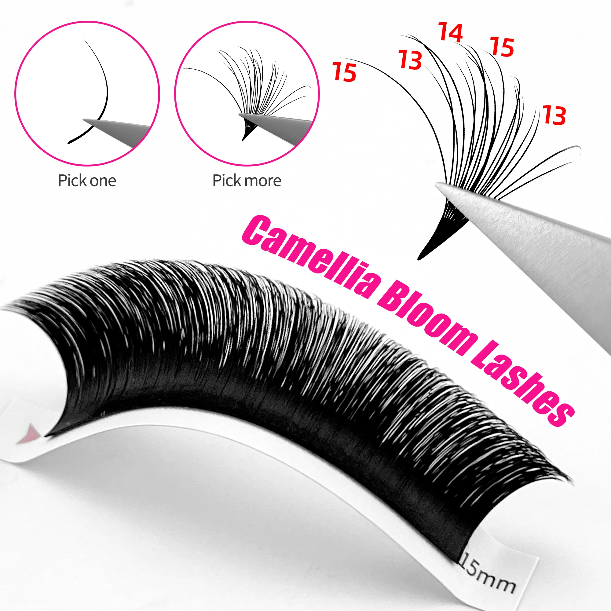 

Abonnie Cashmere Camellia Easy Fan Eyelash Extensions Lashes SoftEasy Fan False Eyelashes Russian Volume Fan Lash Natural Cilia