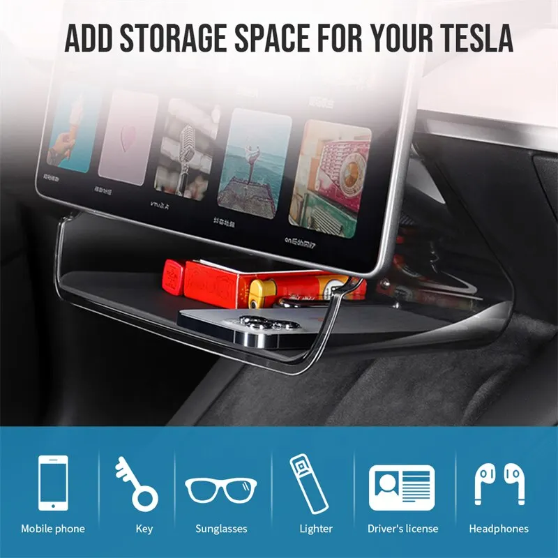 2in1 Hidden Pro Screen Storage Box For 2018-23 Tesla Model 3 Y Magnetic Magsafe Hidden Large Space Storage Tissue Box