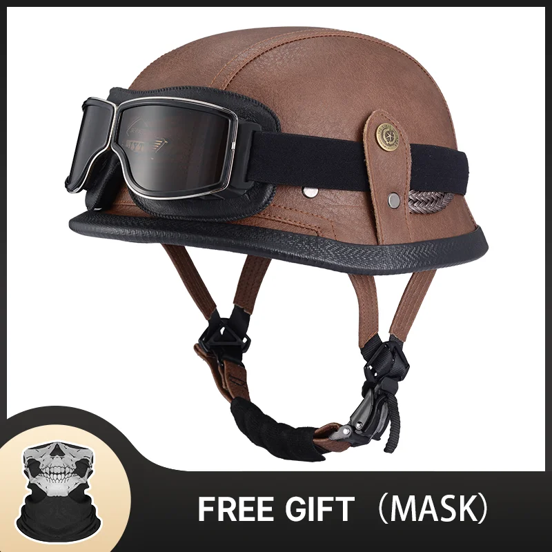 Premium German Half Vintage Helmet Motorcycle Half Shell Comfortable Inner Padding Stylish Safe for City Highway Use