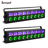 Somspot 1/2PCS 9LED RGBW+UV Wall Wash light 4-in-1 Strobe Lights Stage Lighting Effect DJ Disco Party Lights for Concert Theater