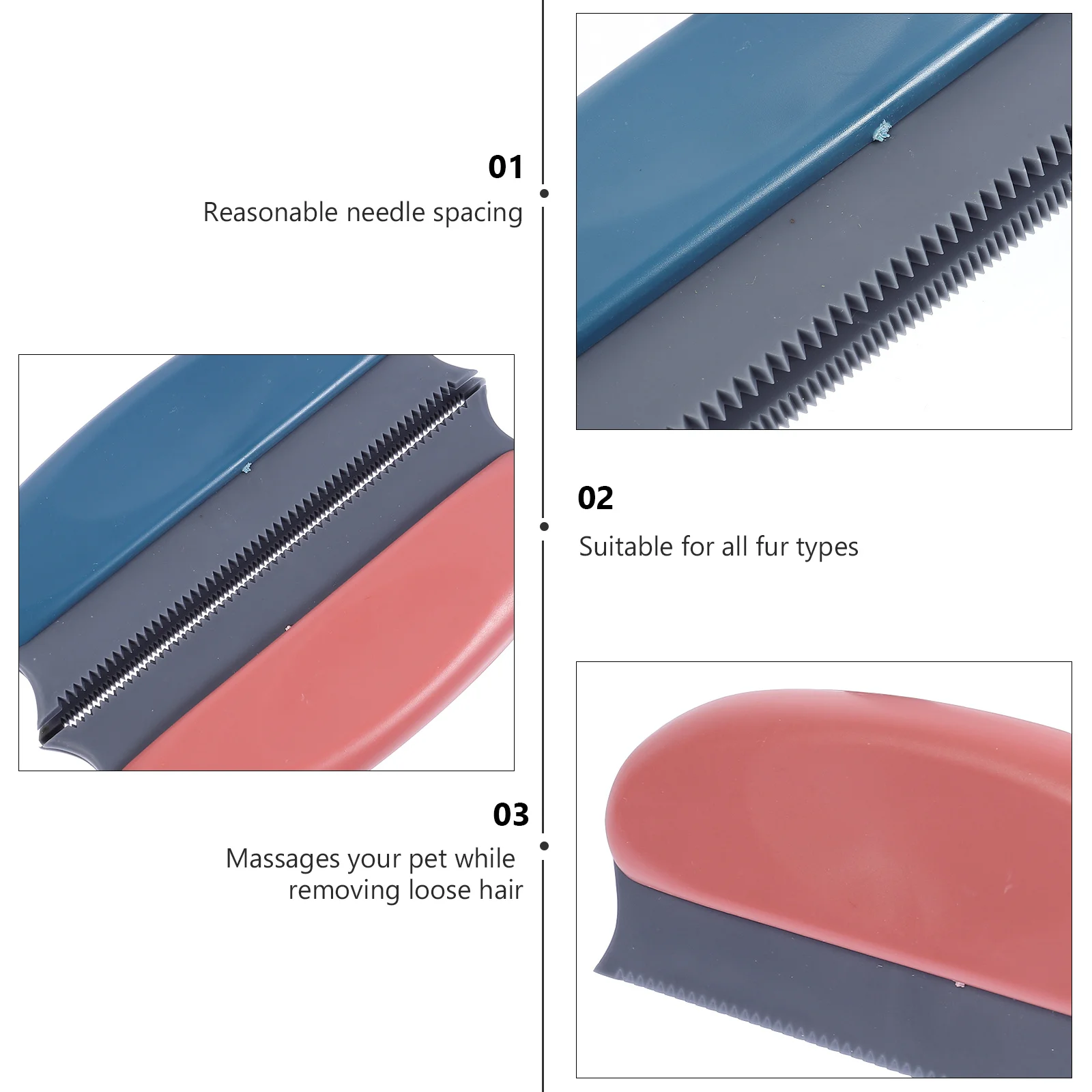 

2pcs Pet Cat Dog Removing Brush Loose Hair Comb For Long Short Hair High-Quality Abs Bristles Deep Cleaning Grooming Tool For