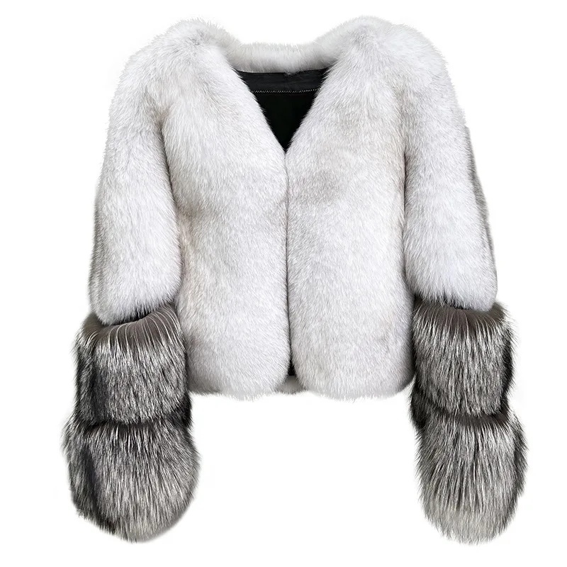 Fox Fur Whole Leather Fur Coat Short Young Fur Coat