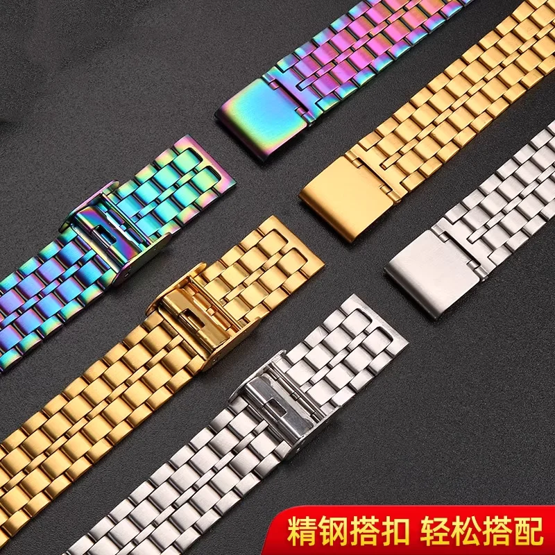 18 مللي متر لسلسلة TIMEX T80 حزام من الفولاذ المقاوم للصدأ TW2W49400 حزام الساعات لسوار كاسيو AE1200WH AE1300 A158WA AE1200 SGW300