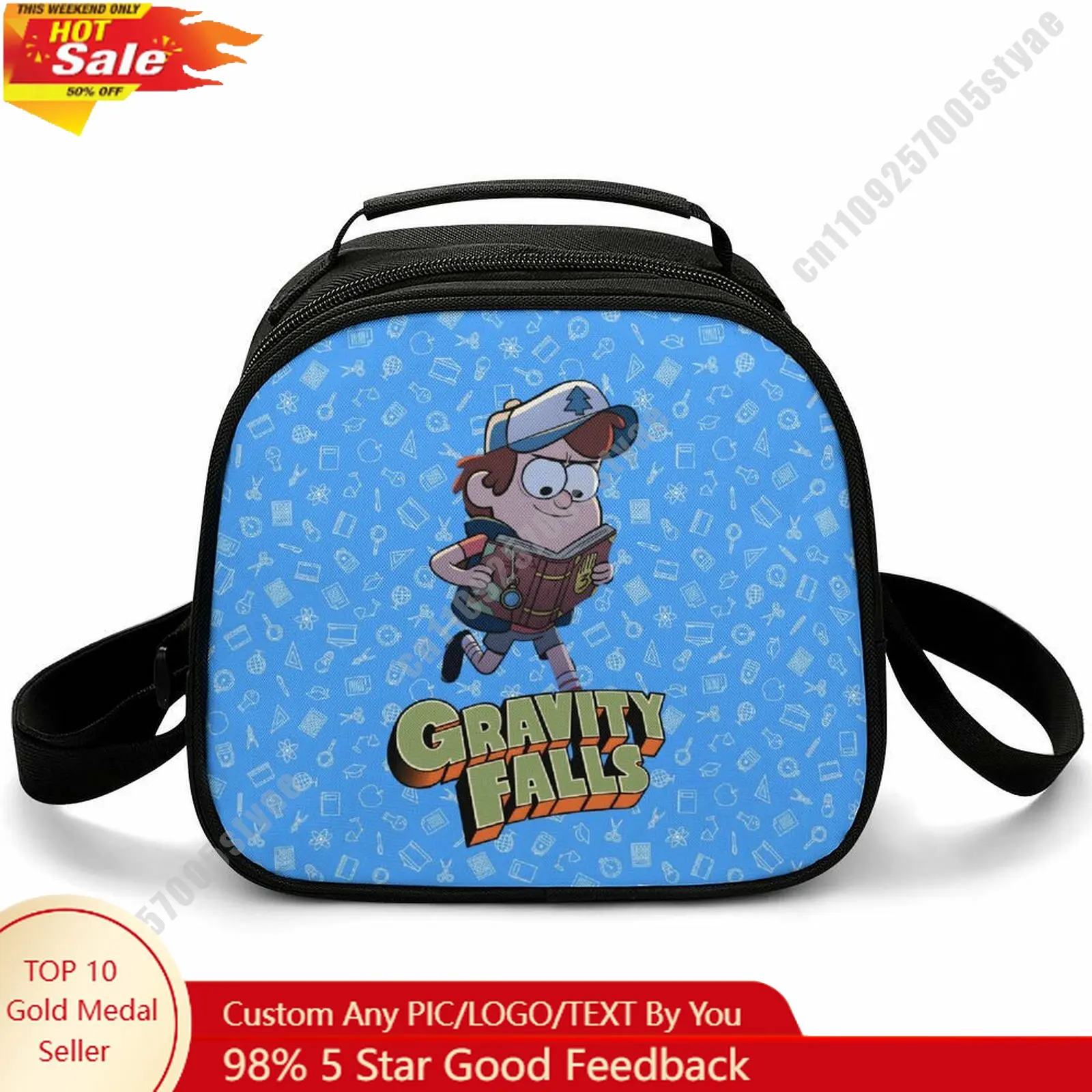 

Dipper Pines Lunch Bag Disney Animal Patterns Bento Bag Customizable Name Photo Logo Lunchbox Essential Picnic Bag Cosplay