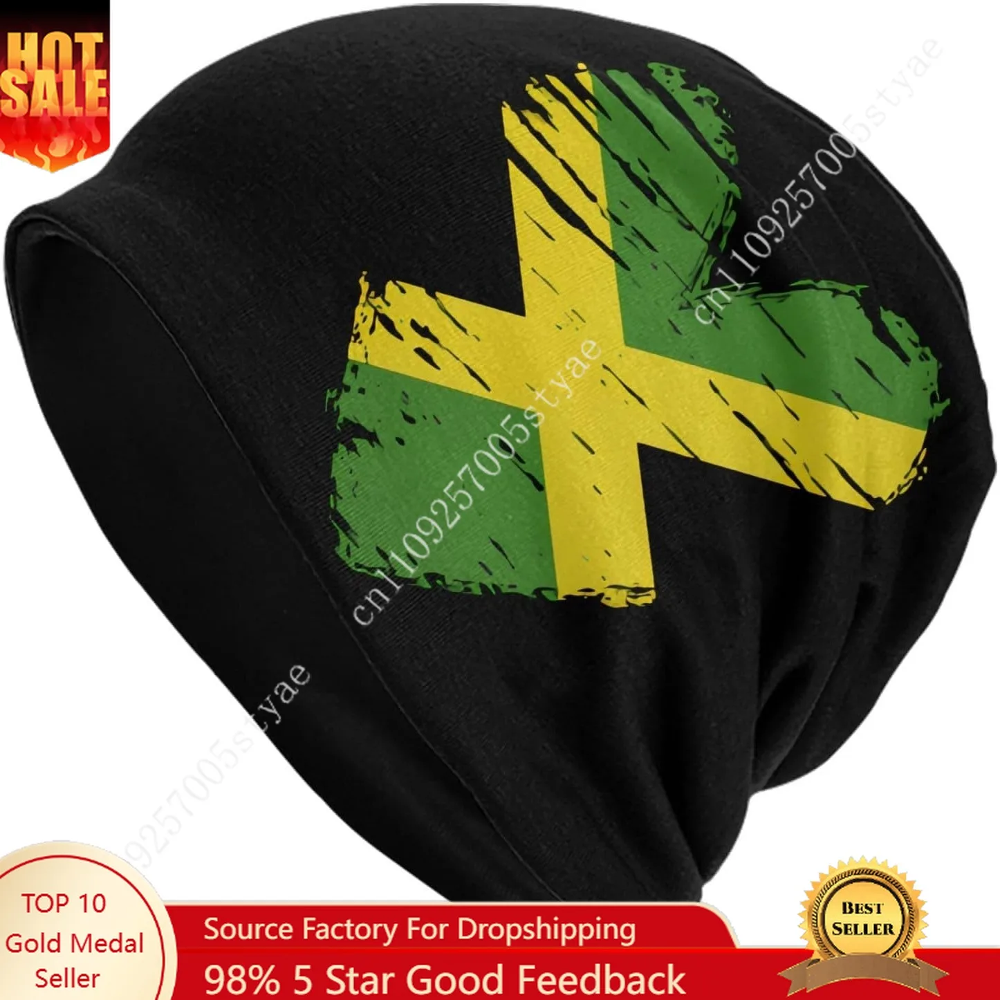Jamaica Flag Beanie Men Women Knit Hat Cuffed Beanies Warm Winter Caps Soft Skull Cap Fashion Ski Hats