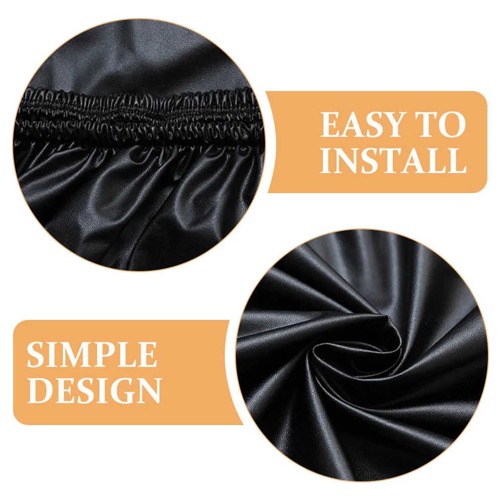 

PU Chair Cover Elastic Stretch Dining Room Chair Protector Water Resistant Slipcover for Home Living Office Decor