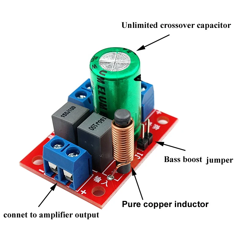 DLHiFi Audio Frequency Divider Board Adjustable Speaker Treble Bass 2 Way Crossover Filters Audio Accessories For Home Amplifier
