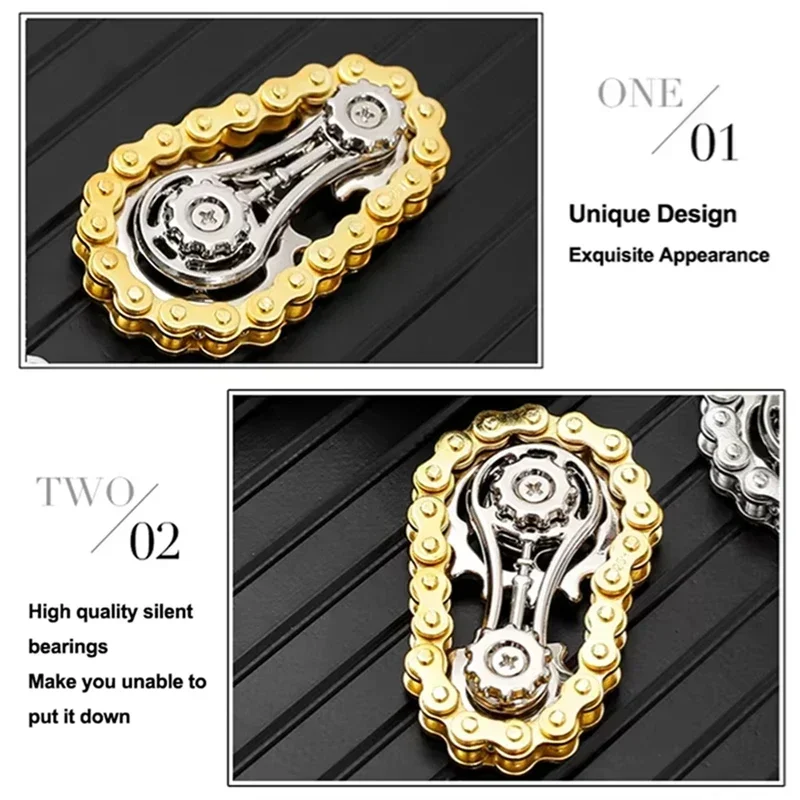 Metall Hand Spinner Kette Getriebe Metall Fidget Spinner Erwachsene EDC Fidget Spielzeug Fokus ADHS Werkzeug Büro Stress Relief Spielzeug
