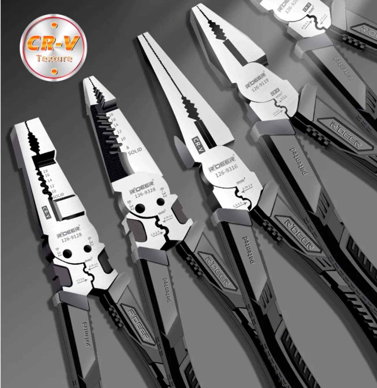 

R'DEELabor saving multifunctional industrial grade household use Wire angled pointed electrician pliers chrome vanadium steel