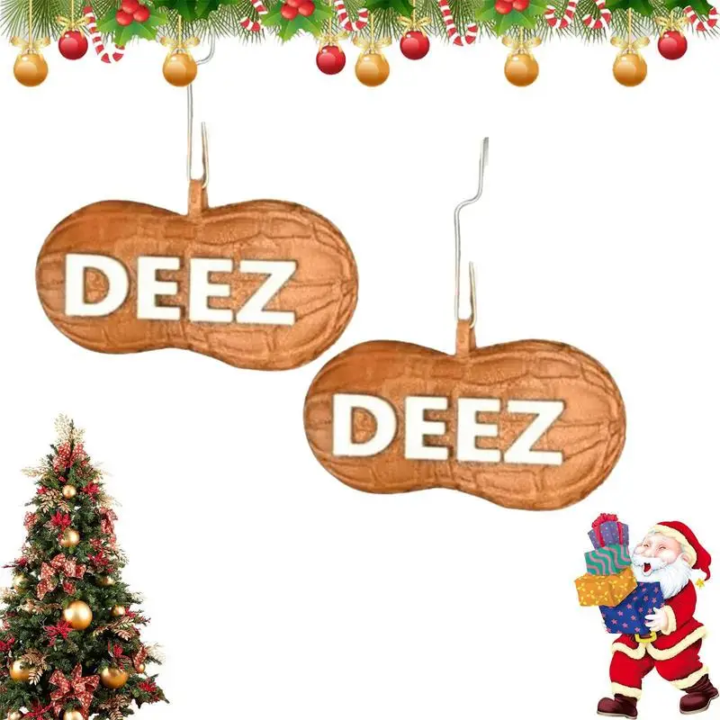 Deez Nuts Ornament 2D Acrylic Peanut Nut Christmas Tree Ornaments Funny Novelty Nut Christmas Tree Hanging Ornaments