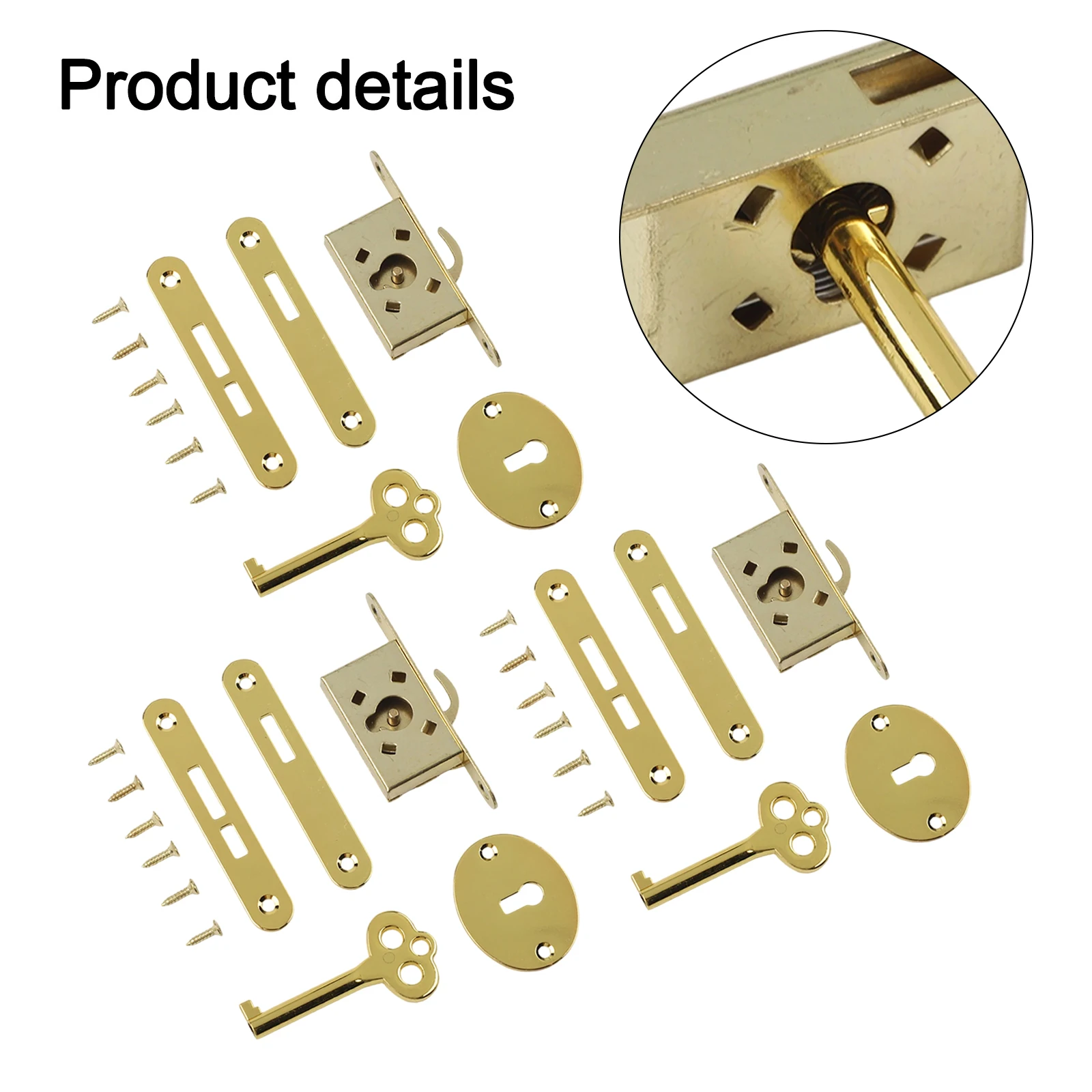 Gold Cabinet Lock Antique Bronze Lock Chinese Ancient Style Economic Lock Elegant Design Includes Screws Sturdy Construction