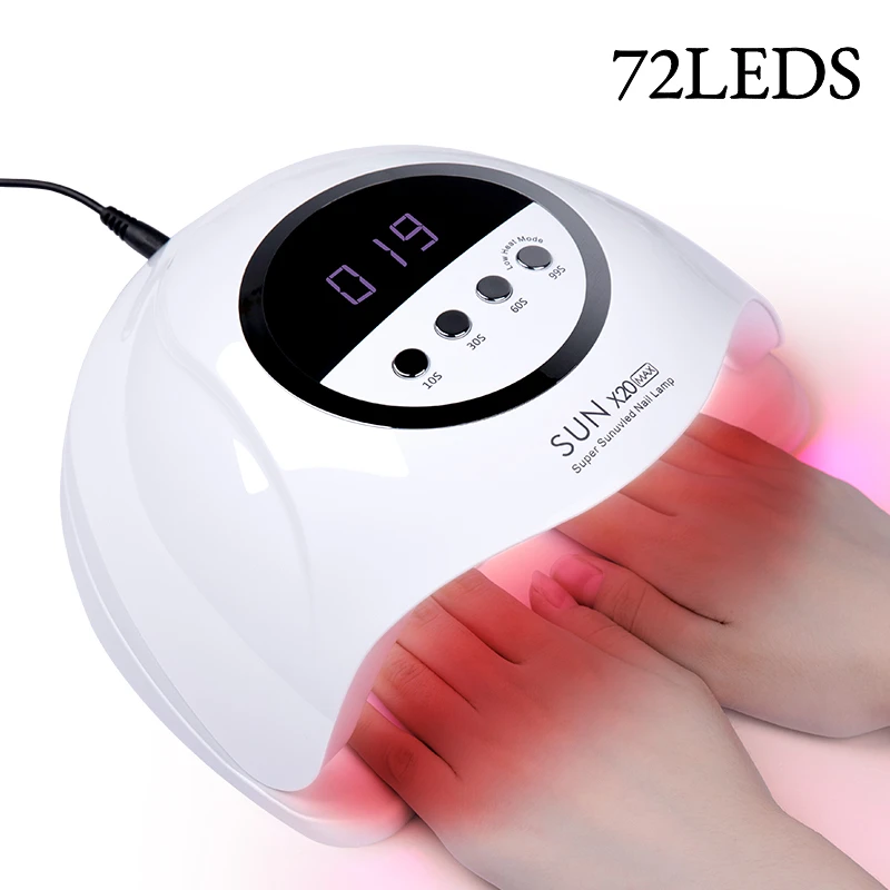 72 diody led lampa do suszenia paznokci do Manicure profesjonalna lampa do suszenia Led UV z automatycznym czujnikiem inteligentne narzędzia do salonu paznokci﻿