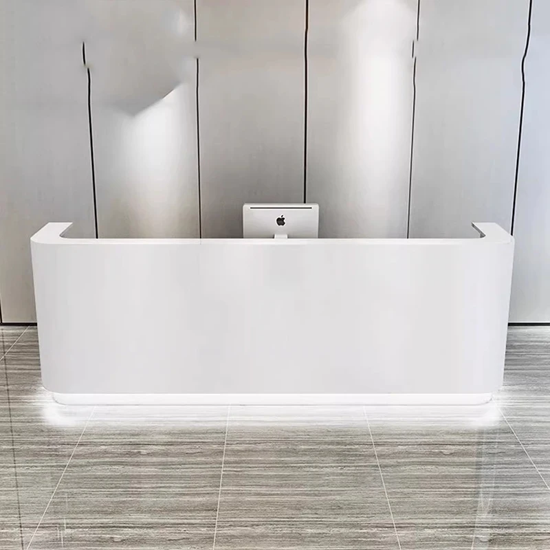 

The company's front desk, reception desk, simple modern lacquered curved front desk, bar welcome desk checkout page