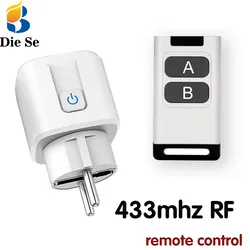 Mini enchufes eléctricos universales con Control remoto, enchufe inteligente Rf de 433MHZ, 220V, 16A, interruptor de enchufes individuales para electrodomésticos led