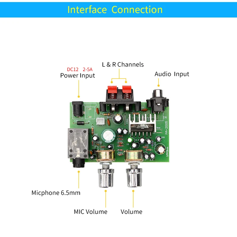 AMPLIFICADOR DE Audio con micrófono UNISIANO de 20W, 2,0 canales, Mini amplificador de megáfono con micrófono TDA2005 para motocicletas, coches y cine en casa DIY