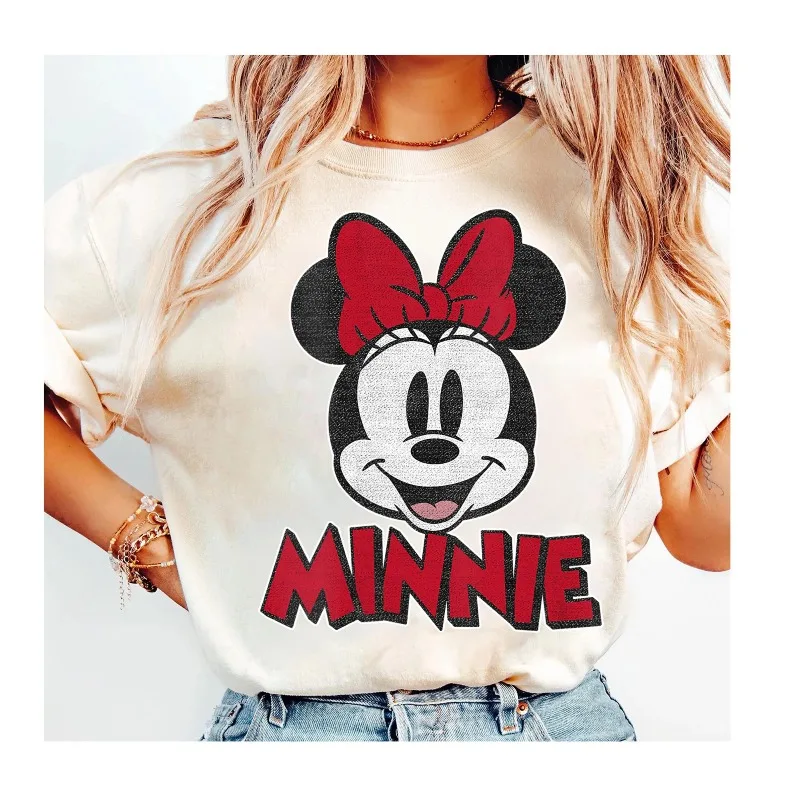 قميص ديزني ميكي والأصدقاء ميني ماوس الكلاسيكي ذو صورة عائلة ديزني لاند، تي شيرت مملكة سحرية، قميص WDW Epcot Theme Park