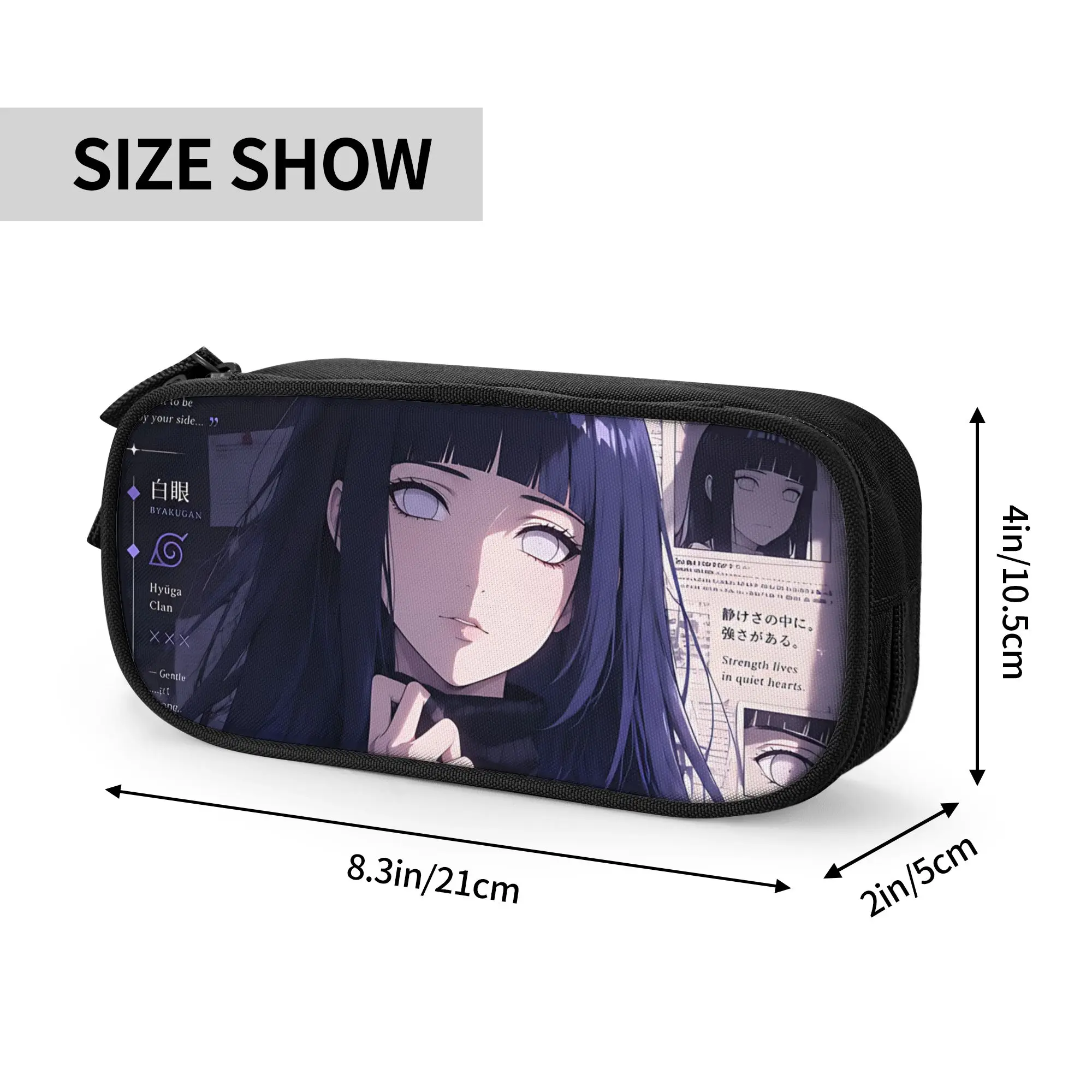 Custom Naruto Anime Theme Large Capacity Bags for Child Hinata School Pencil Bag for Boys Gilrs Kids