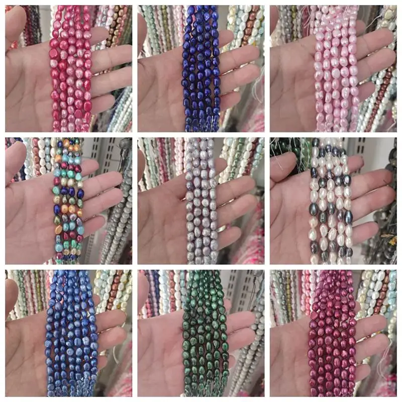 26 Color 8-9mm Natural Multicolor Freshwater Pearl Irregular Shape DIY Loose Beads Strand 14\