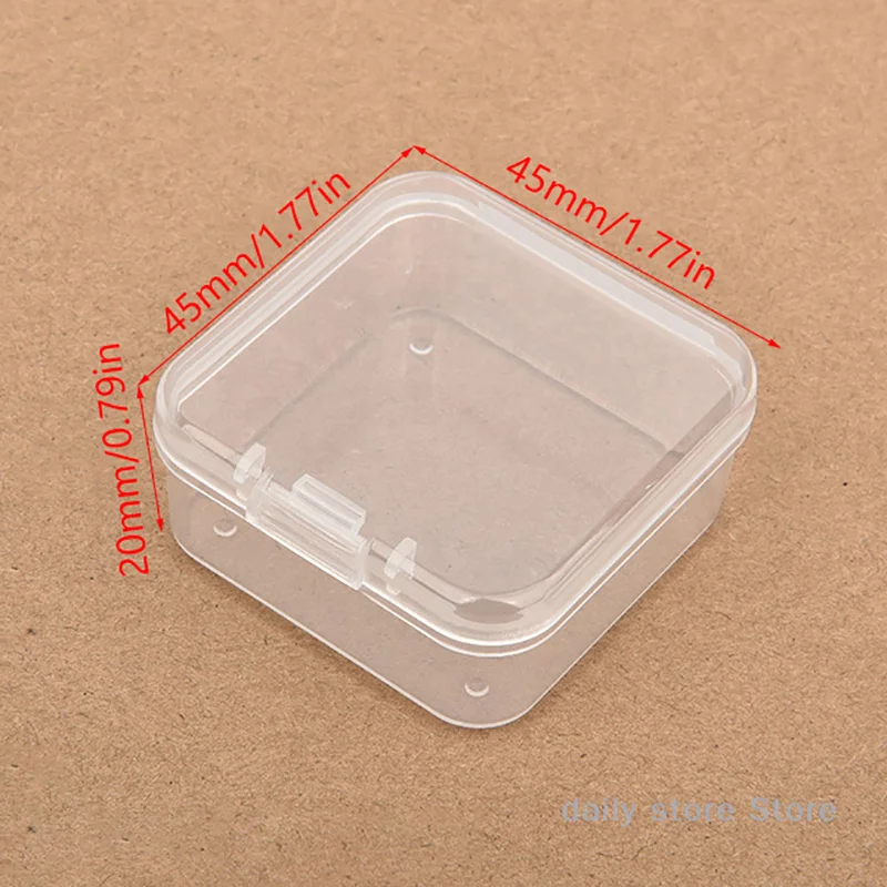 5Pcs Mini Plastic Storage Box Transparent Jewelry Storage Case Earrings Rings Boxes Small Items Storage Container