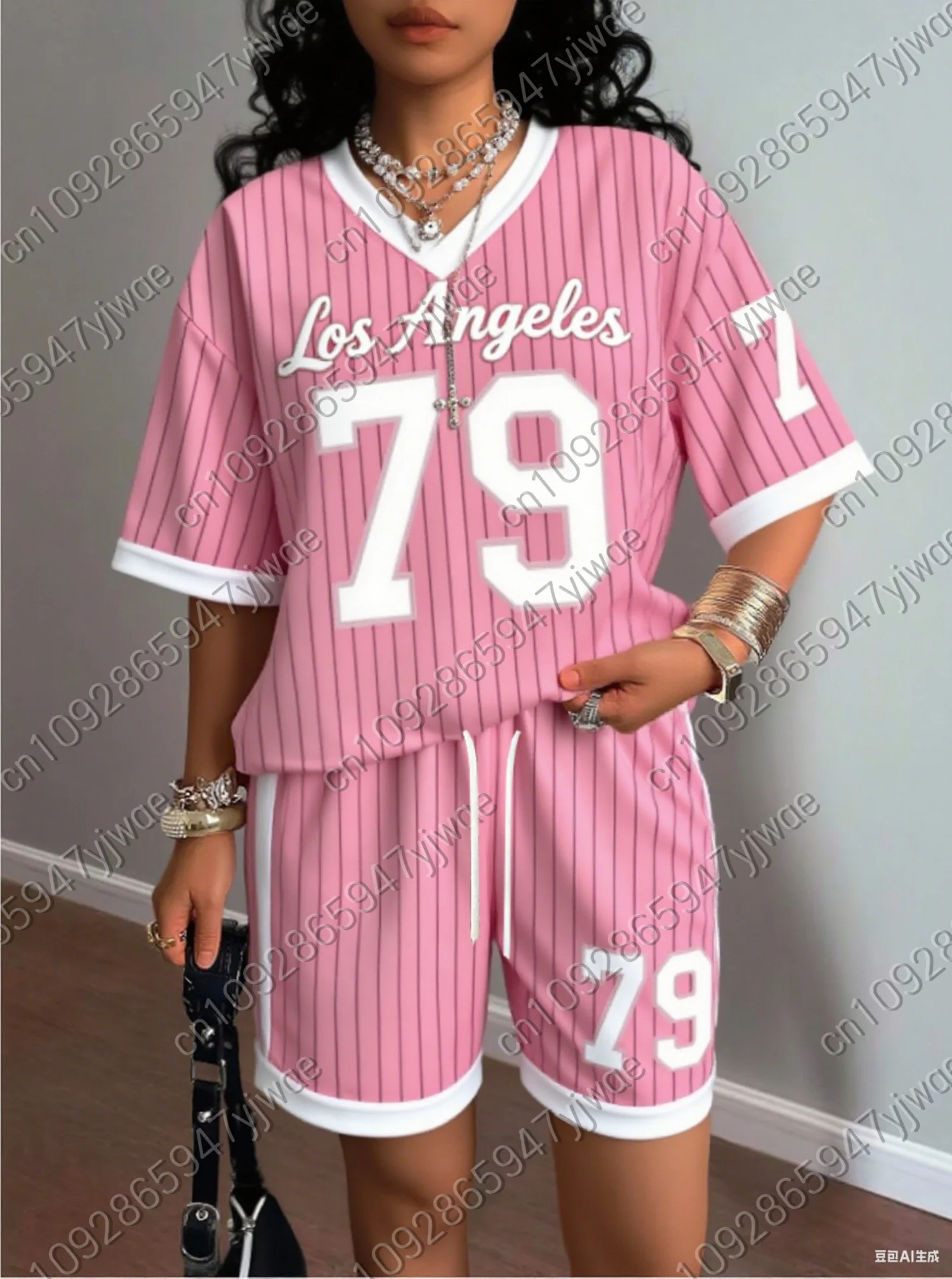 2026 Europe And The United States Women Casual Suit Women's T-Shirt + Shorts Women Tracksuit 2 Pieces Set Women Clothing