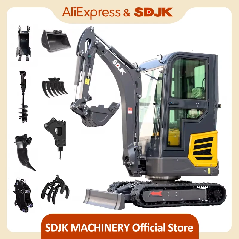 Best Selling 1.6 Ton Mini Excavator EPA/Euro 5 1 Ton 2 ton Crawler Excavators Hydraulic Kubota Agricultural Digger Customizable