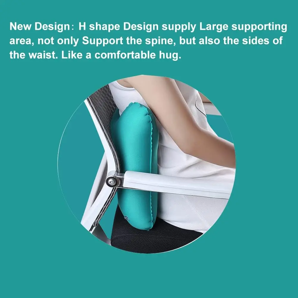 Inflatable Travel Nursing Waist Pillow, Blow Up Lumbar Body Back Support Pillow for Airplane Long Flight Journey Travel Airplane