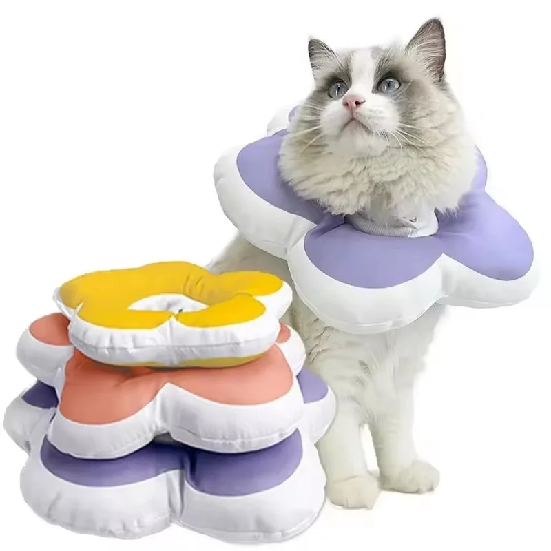 

Cat Dog Recovery Collar Cute Flower Cone Elizabethan Collar for Small Medium Dogs Cats Anti-Bite Lick Adjustable Pet E-Collar