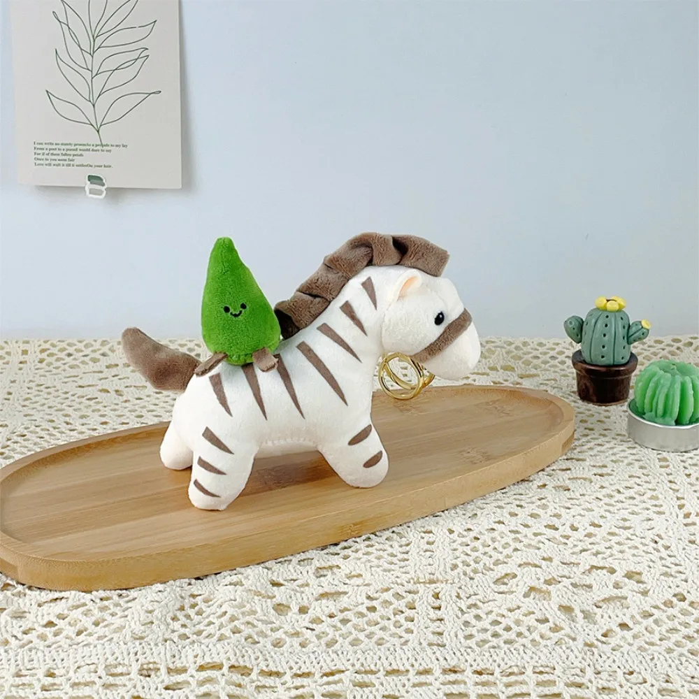 

PP Cotton Pullable Plush Horse Pendant Fluffy Comfortable Cartoon Animal Horse Keychain Cartoon Ornaments Horse Doll Key Ring