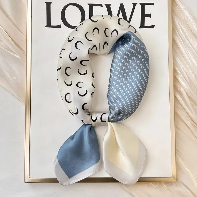 

Luxury Polka Dot Silk Square Scarf Women Hijab Hair Bands Neckerchief Female Satin Shawl Ribbon Headband Fashion Wraps Bandana