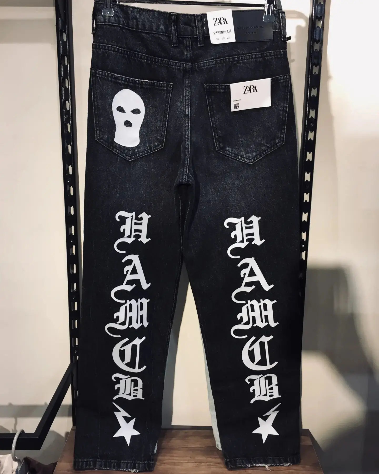 Streetwear Jeans Y2K Hip Hop Retro Letter Skull Graphic Print Baggy Jeans Pants Mens Punk Rock High Waist Wide Leg Trousers