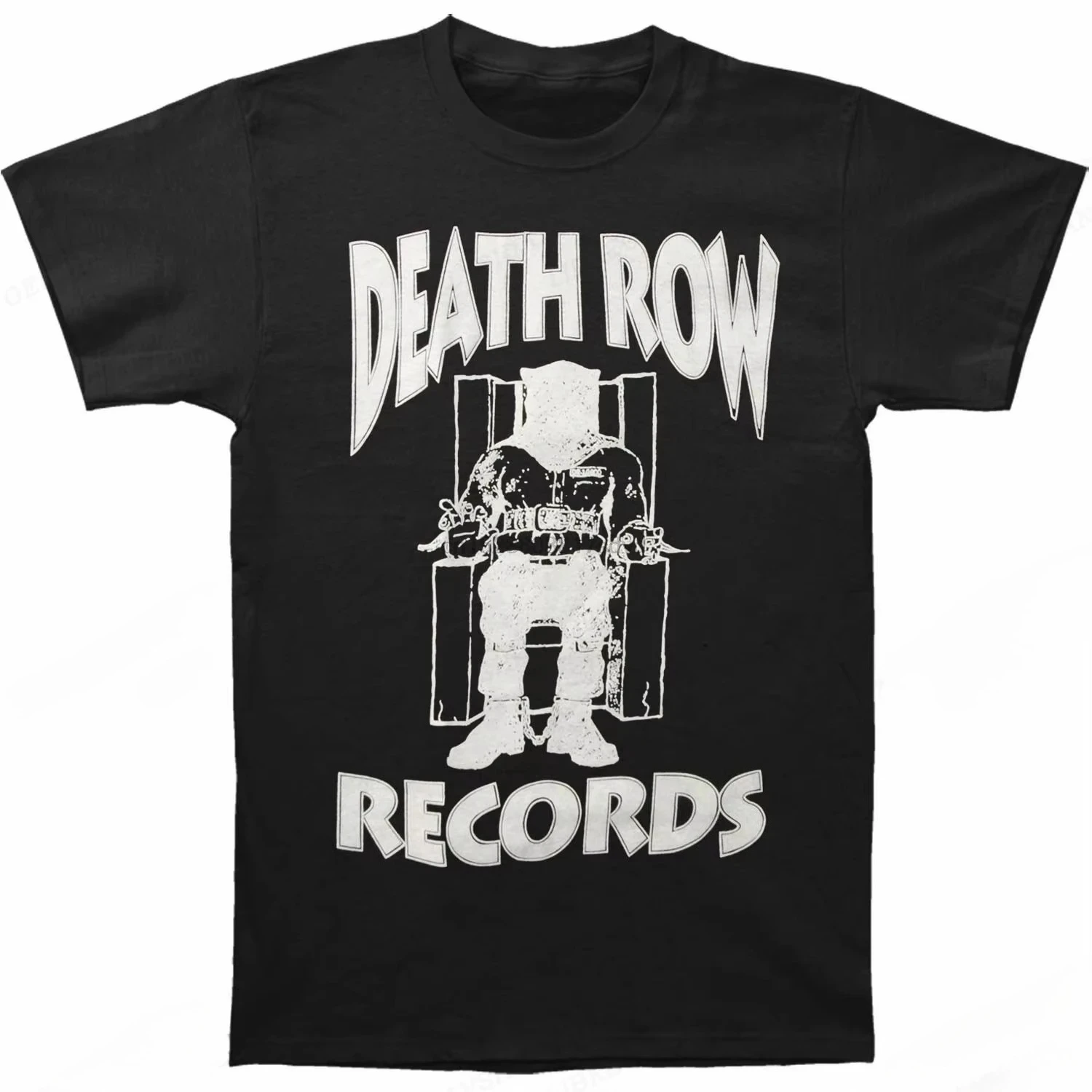 Death Row Records  Men Hip Hop Style Cotton T-shirt Streetwear Casual Oversized Tee Summer Short Sleeve