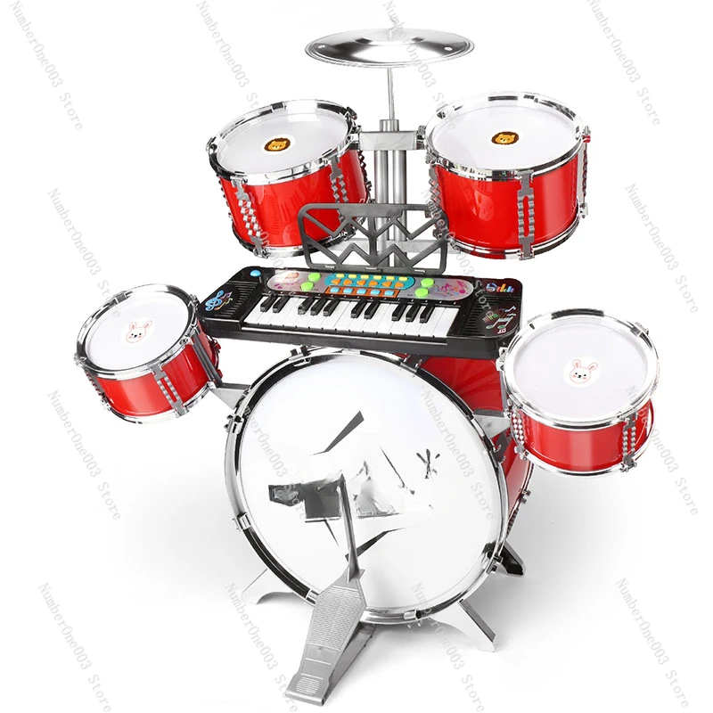 

Children's Jazz Drum Kit Toy Beginner Baby Boy Girl Oversized Percussion Instrument