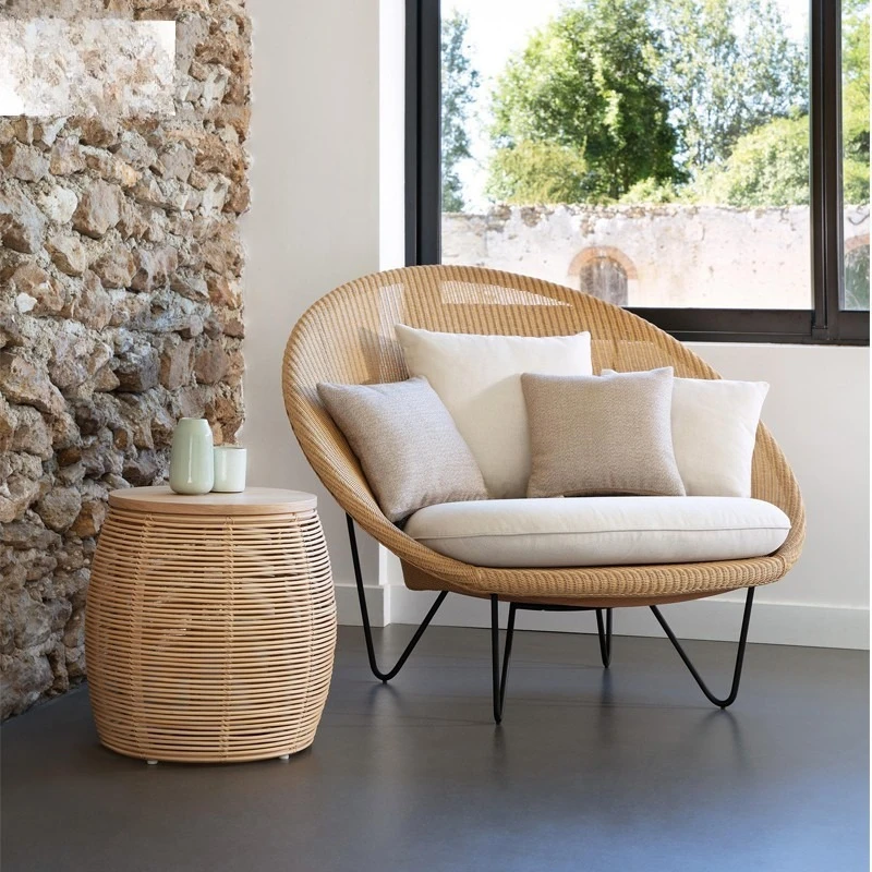 

Balcony Small Sofa Outdoor Lazy Rattan Chair Round Leisure Single Nordic ins Creative Bedroom Rattan Sofa Chair