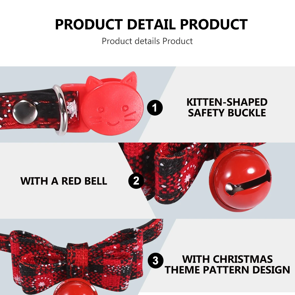 

Christmas Pet Bell Design Adjustable Soft Dog Cat Puppy Pet Collar Kitten Collar Winter Accessories Holiday Decor