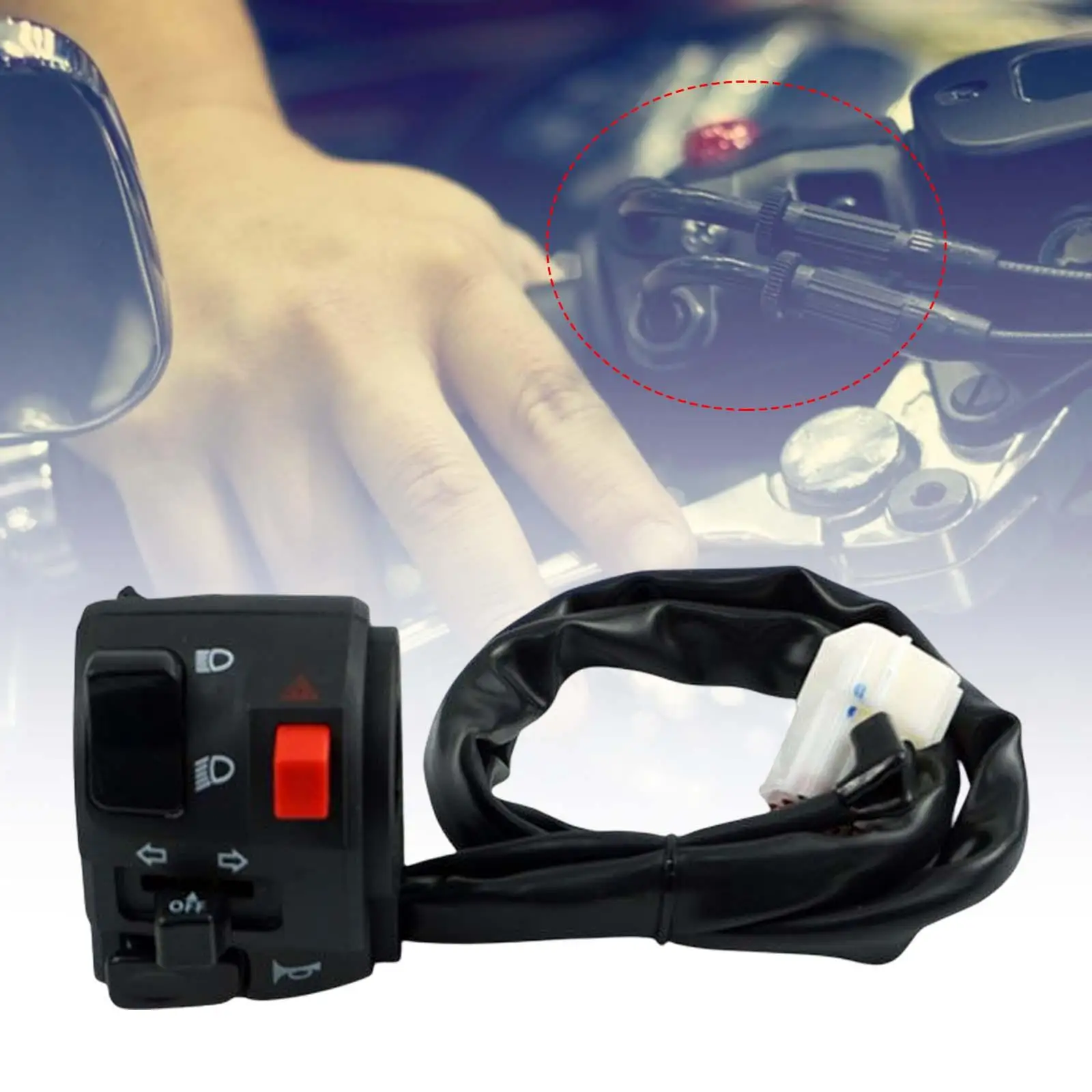 Sakelar Kontrol Stang Sepeda Motor Putaran Universal Praktis/8 Inci 22Mm