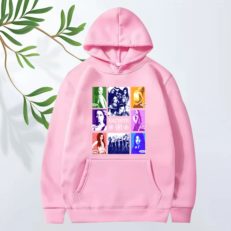 Kpop Katseye poster Sudadera con capucha esencial hombres mujeres moda vintage Sudadera de manga larga con estampado gráfico sudadera con capucha de gran tamaño unisex