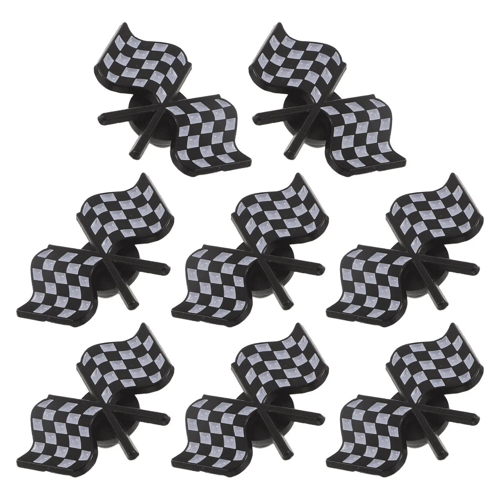 8 Broches de Bandera de Carreras Clásicos a Cuadros en Blanco y Negro, Insignias Retro de Motorsport para Chaqueta, Mochila y Bufanda