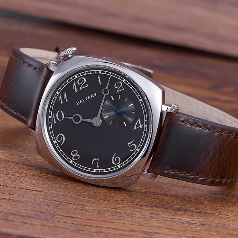 Baltany 2025 ساعة كوارتز رجالية جديدة VD78 38 مللي متر مستنسخة من Vc 1921 أيدي زرقاء معالجة للحرارة عتيقة مقاومة للماء Reloj Hombre