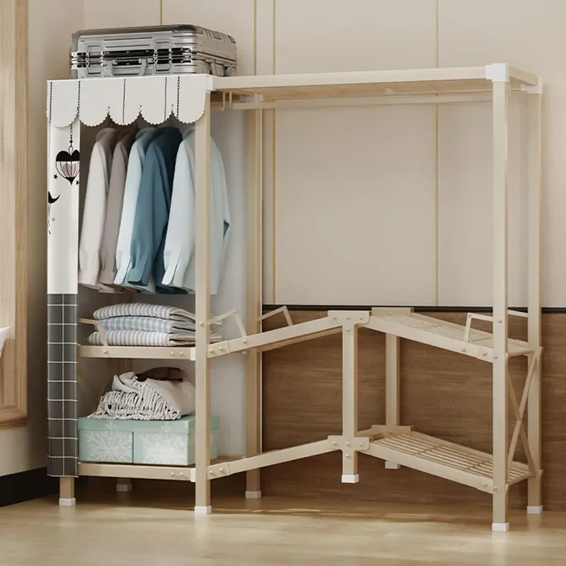 Clothes Storage Organizer Wardrobe Bedroom Foldable Sliding Doors Hotel Wardrobe Closet Systems  Home Furniture