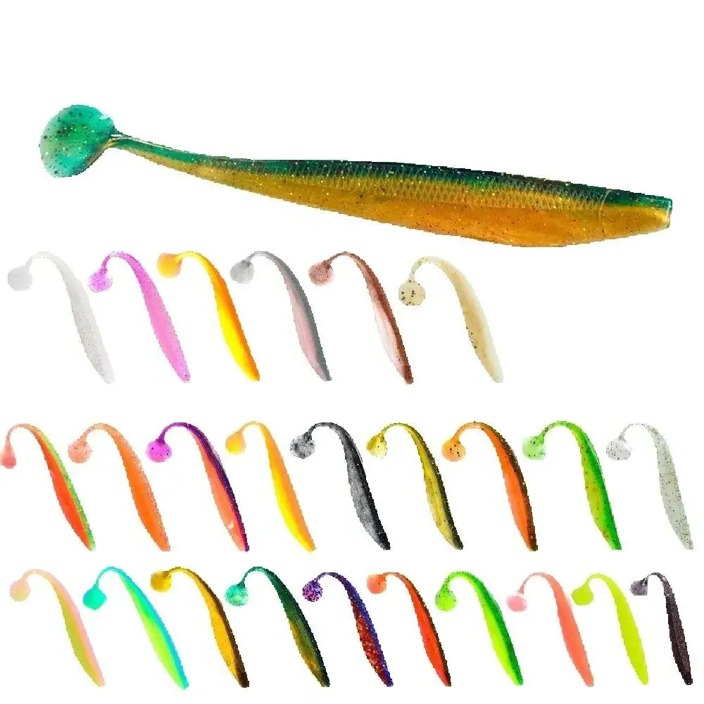 ソフト釣りルアーワブラー 9/12/16 センチメートル人工シリコーン餌 T テールワームジグ簡単シャイナーパイク低音