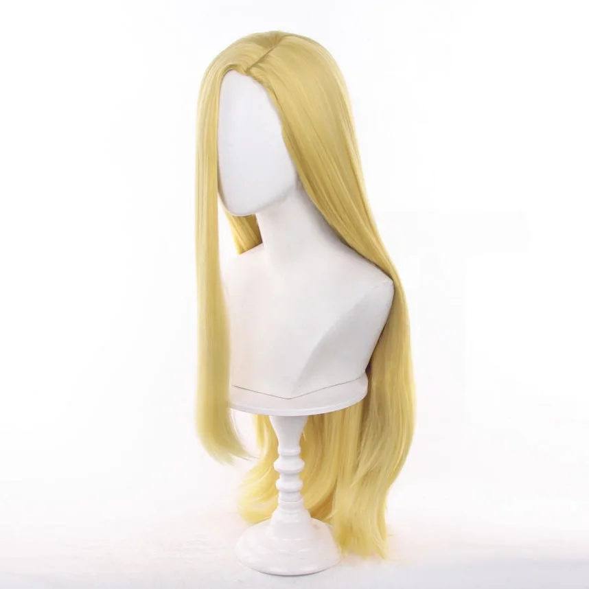 Anime Gyro Zeppeli Cosplay Wig Julius Caesar Zeppeli Gyro Zeppeli‌ Blonde Long Straight Synthetic Hair Halloween Role + Wig Cap 3