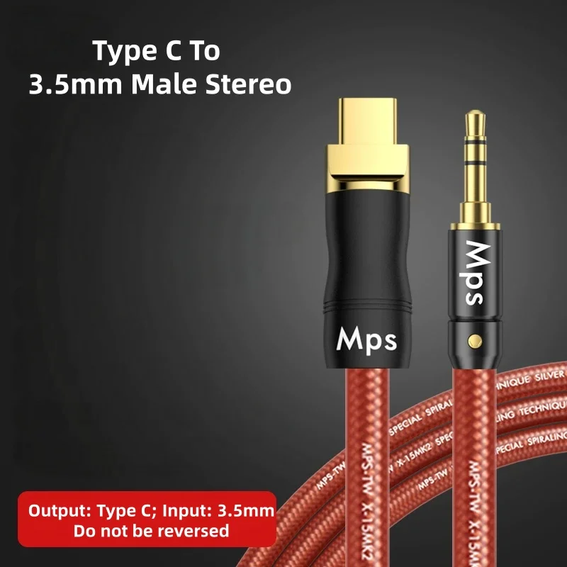 Fever Level Type C to 3.5mm Audio Cables Aux to Type-C Cable For Tablet Laptop Car Player Output Headphone HiFi Speaker Cabo