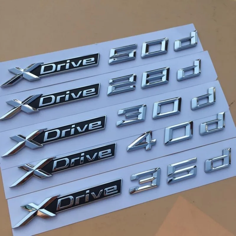 

1PC XDrive 18d 20d 28d 30d 35d 40d 48d 50d for BMW X1 X3 X4 X5 X6 X7 Car Fender Emblem Badge Trunk Sticker