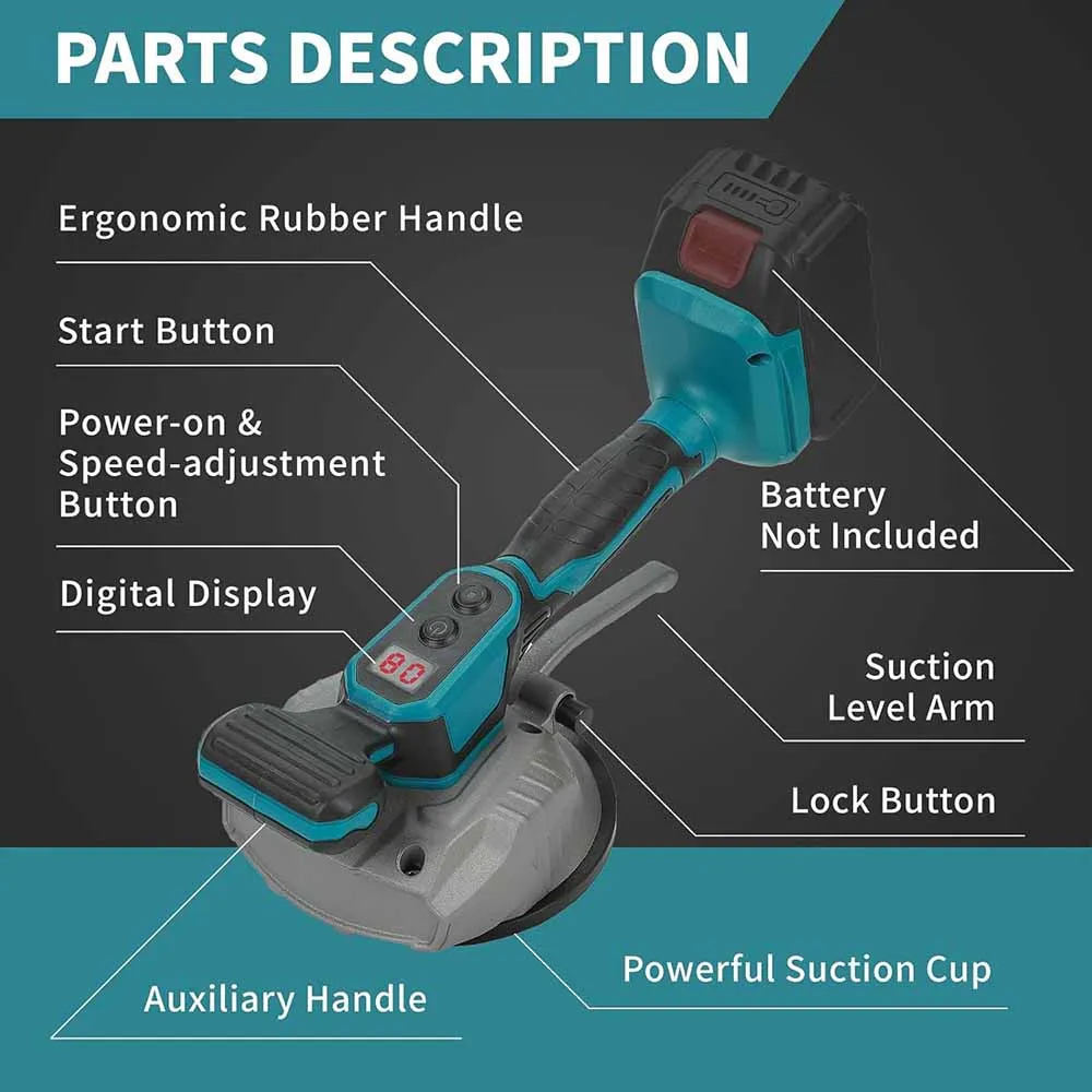 Tile Tiling Machine 8 Gears High Loading Capacity Wall Floor Tile Laying Vibrating Tool For Makita/Dewalt/Milwaukee 18V Battery