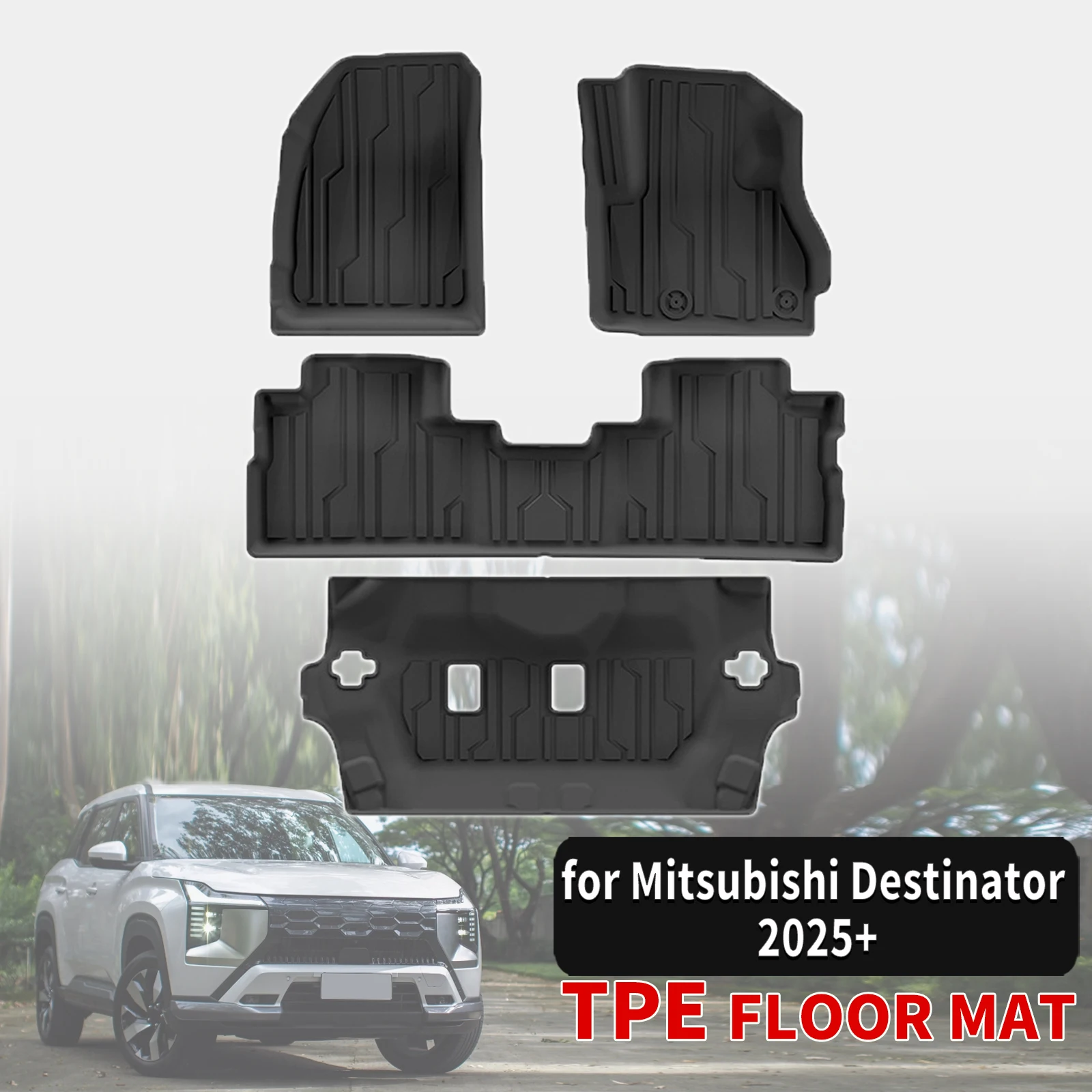 for Mitsubishi Destinator 2025 2026 2027 Durable TPE Car Floor Mats Liners And Trunk Pad, Non-Slip, Easy Clean Car Accessories